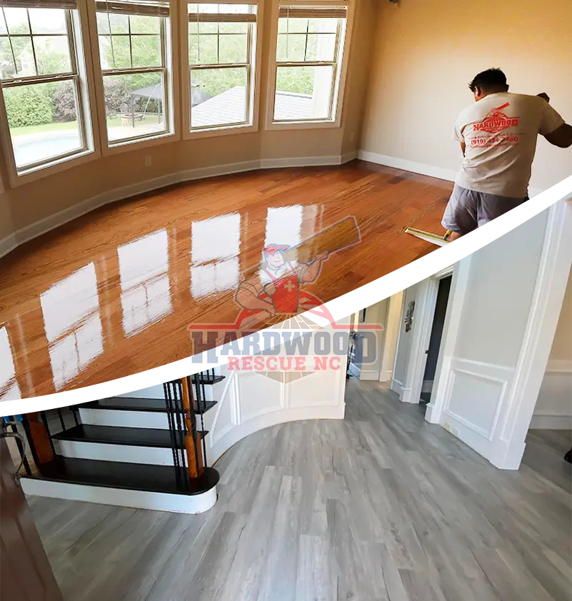Expert refinishing hardwood stairs and floors in Raleigh NC