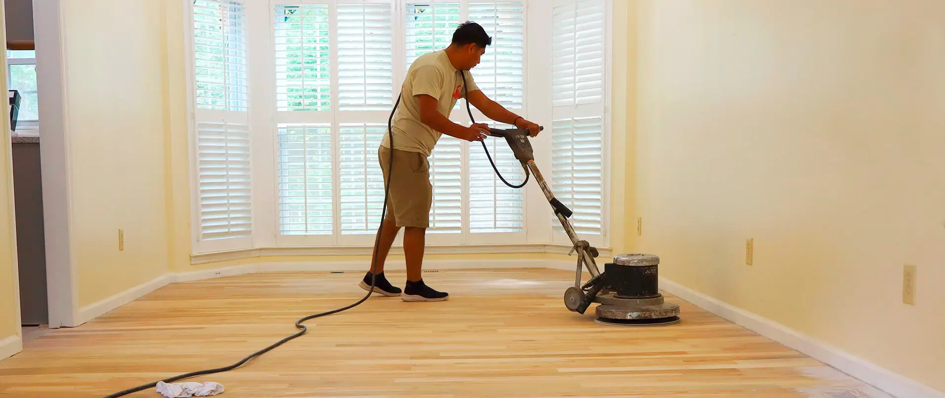 Hardwood floor sanding and refinishing in Morrisville NC home