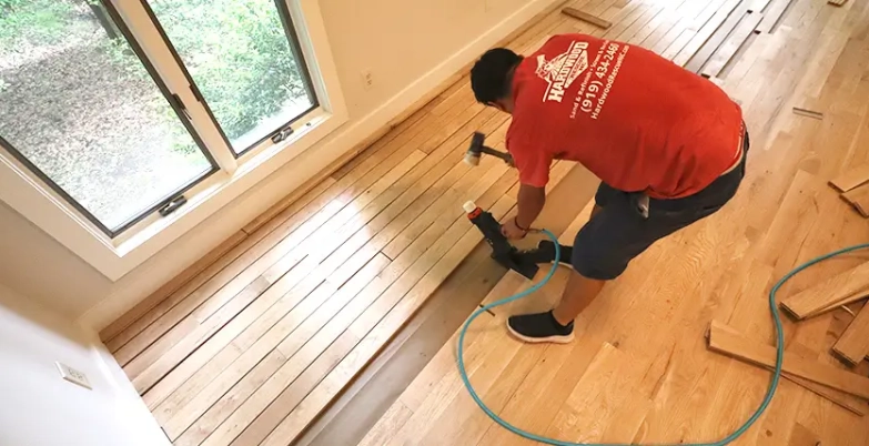 Professional hardwood floor installation in Morrisville NC