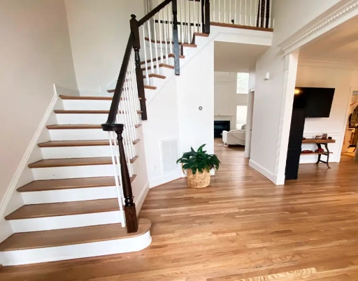 Hardwood stair refinishing and installation in Triangle NC home