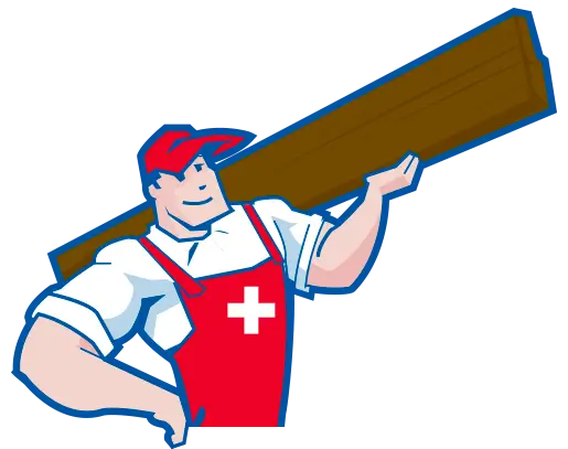 Hardwood Rescue NC mascot holding plank