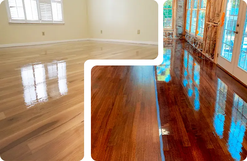 Morrisville hardwood floor Buff & Coat process